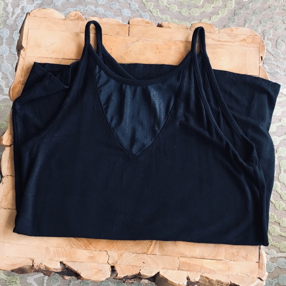 Fabletics High Neck/Mesh V-Neck Tank Top NWOT